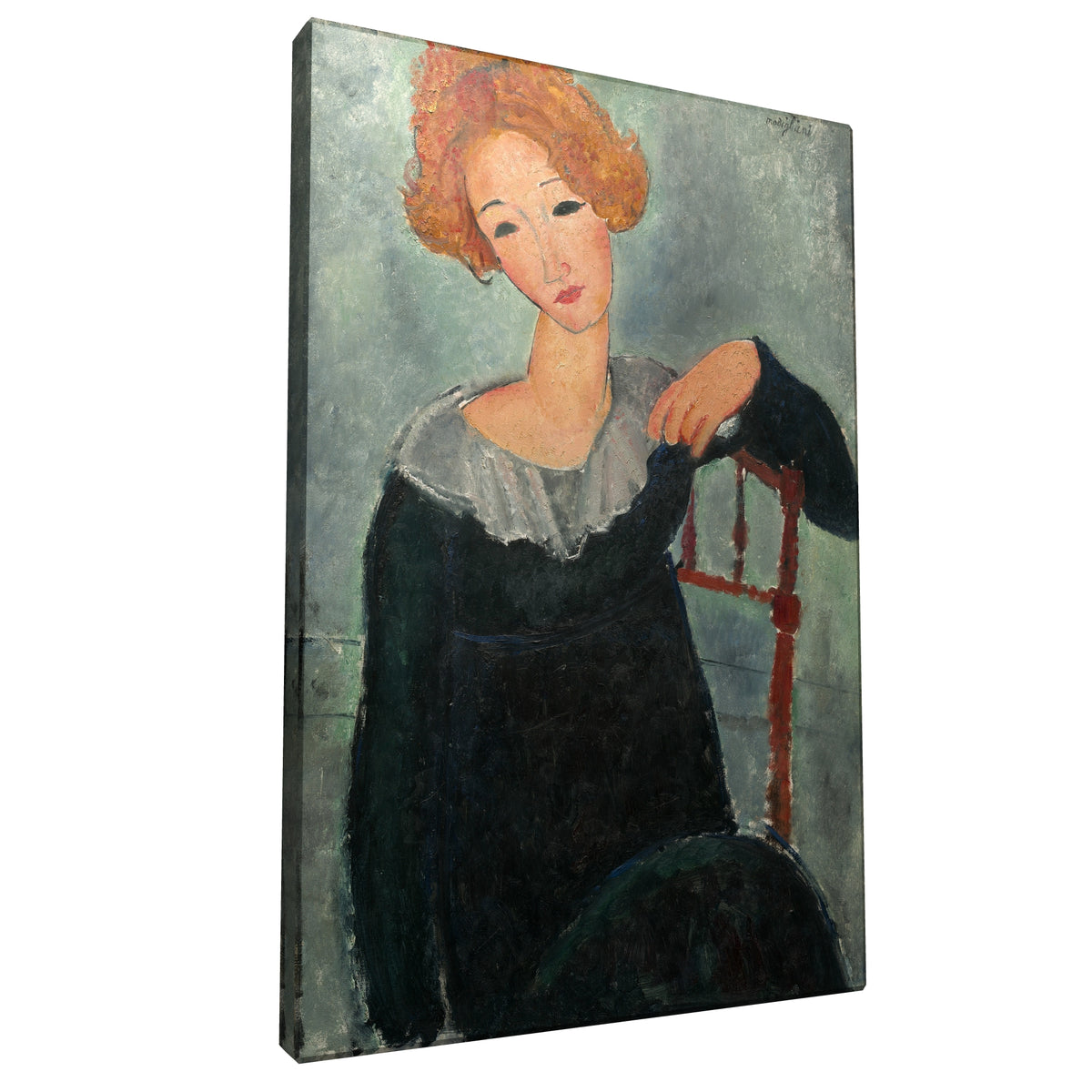 Amedeo Modigliani - Woman with Red Hair fine art Giclée canvas print, gallery wrapped and ready to hang