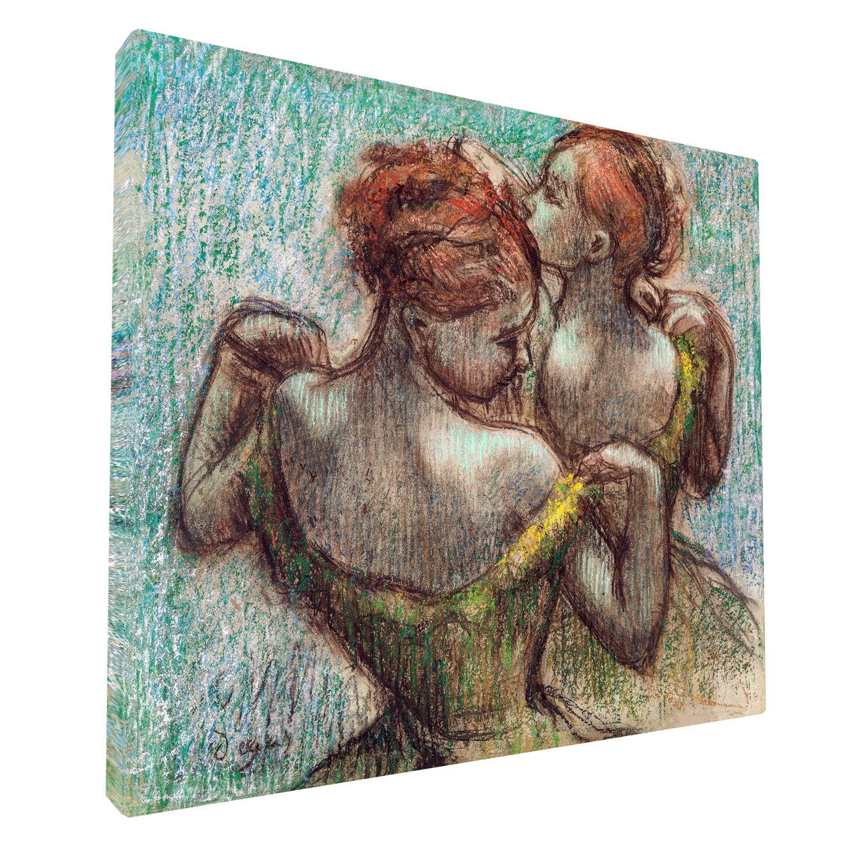 Edgar Degas - Two Dancers in Green fine art Giclée canvas print, gallery wrapped and ready to hang