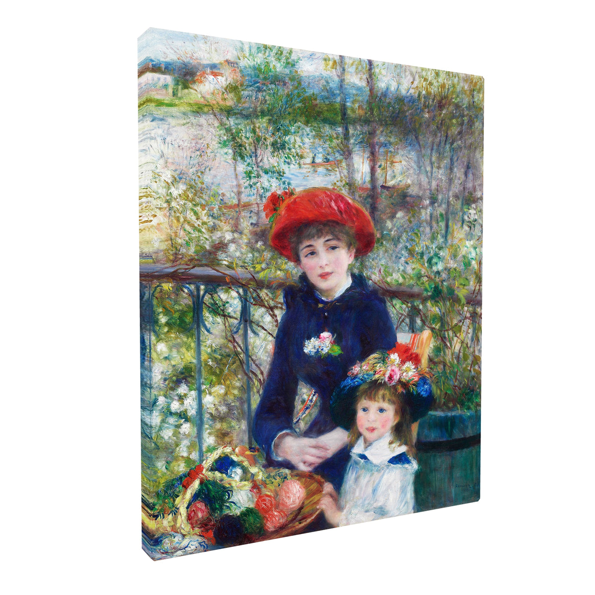 Pierre-Auguste Renoir - Two Sisters on the Terrace fine art Giclée canvas print, gallery wrapped and ready to hang