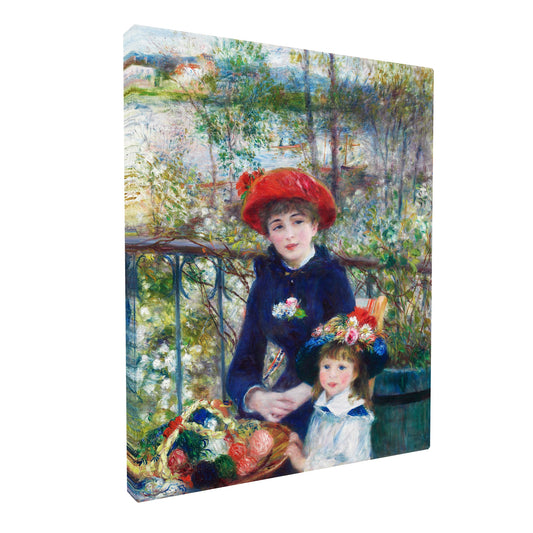 Pierre-Auguste Renoir - Two Sisters on the Terrace fine art Giclée canvas print, gallery wrapped and ready to hang
