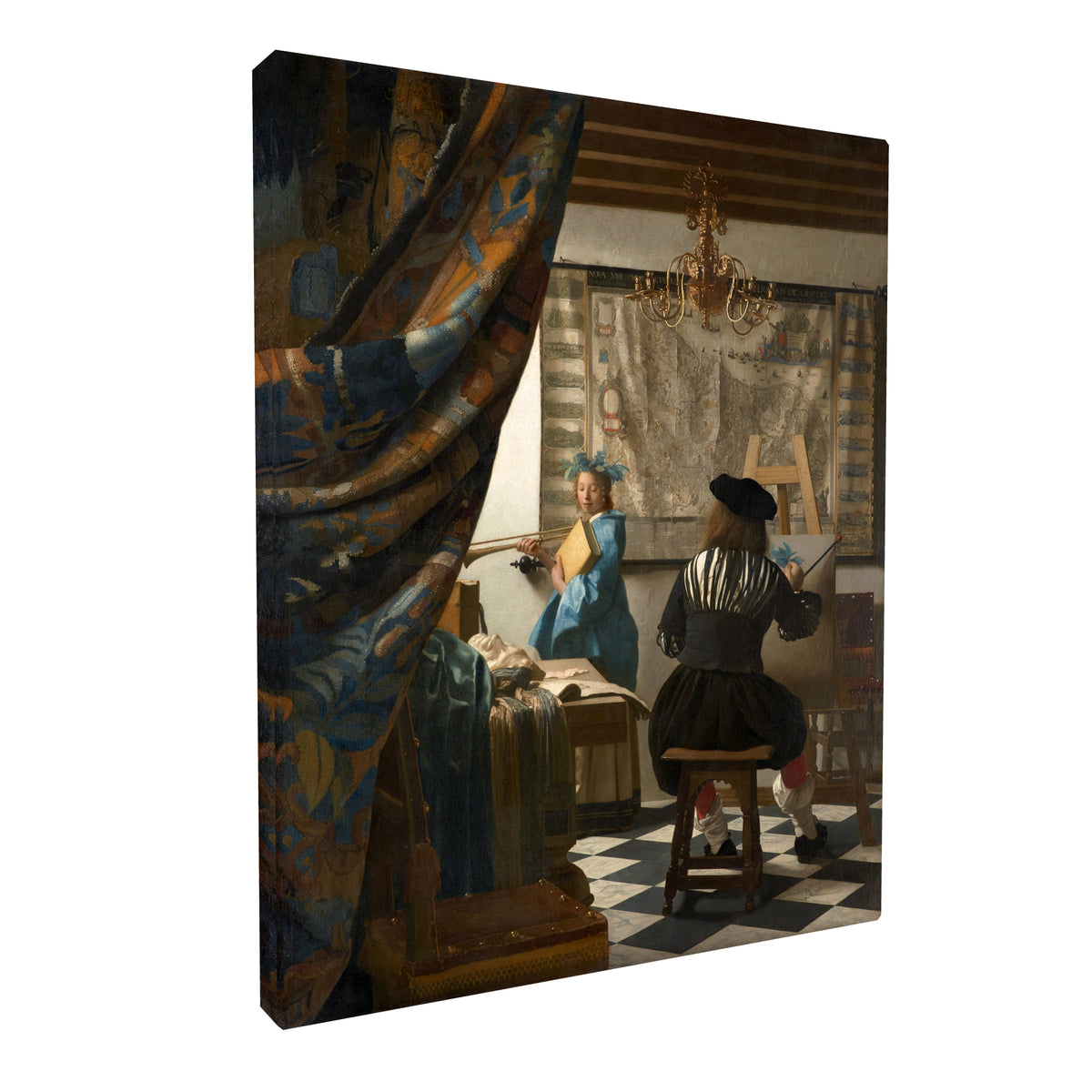 Jan Vermeer - The Art of Painting fine art Giclée canvas print, gallery wrapped and ready to hang