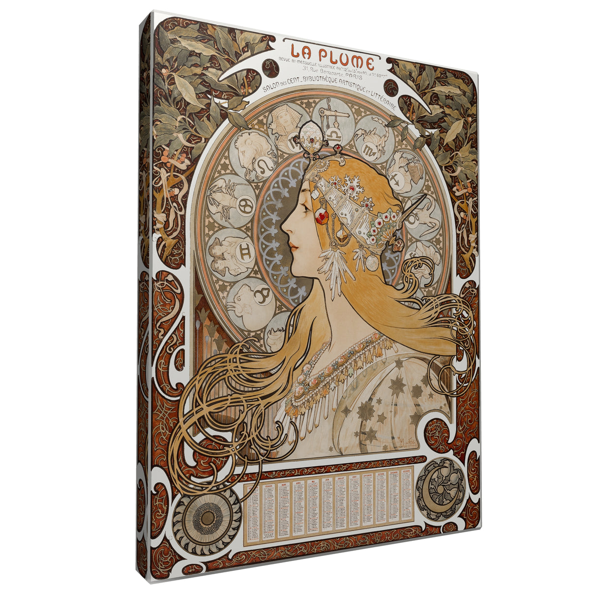 Alphonse Mucha - – La Plume fine art Giclée canvas print, gallery wrapped and ready to hang