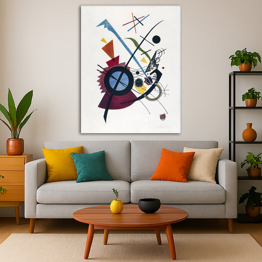 Wassily Kandinsky - Violet Giclée canvas print displayed in a modern living room interior