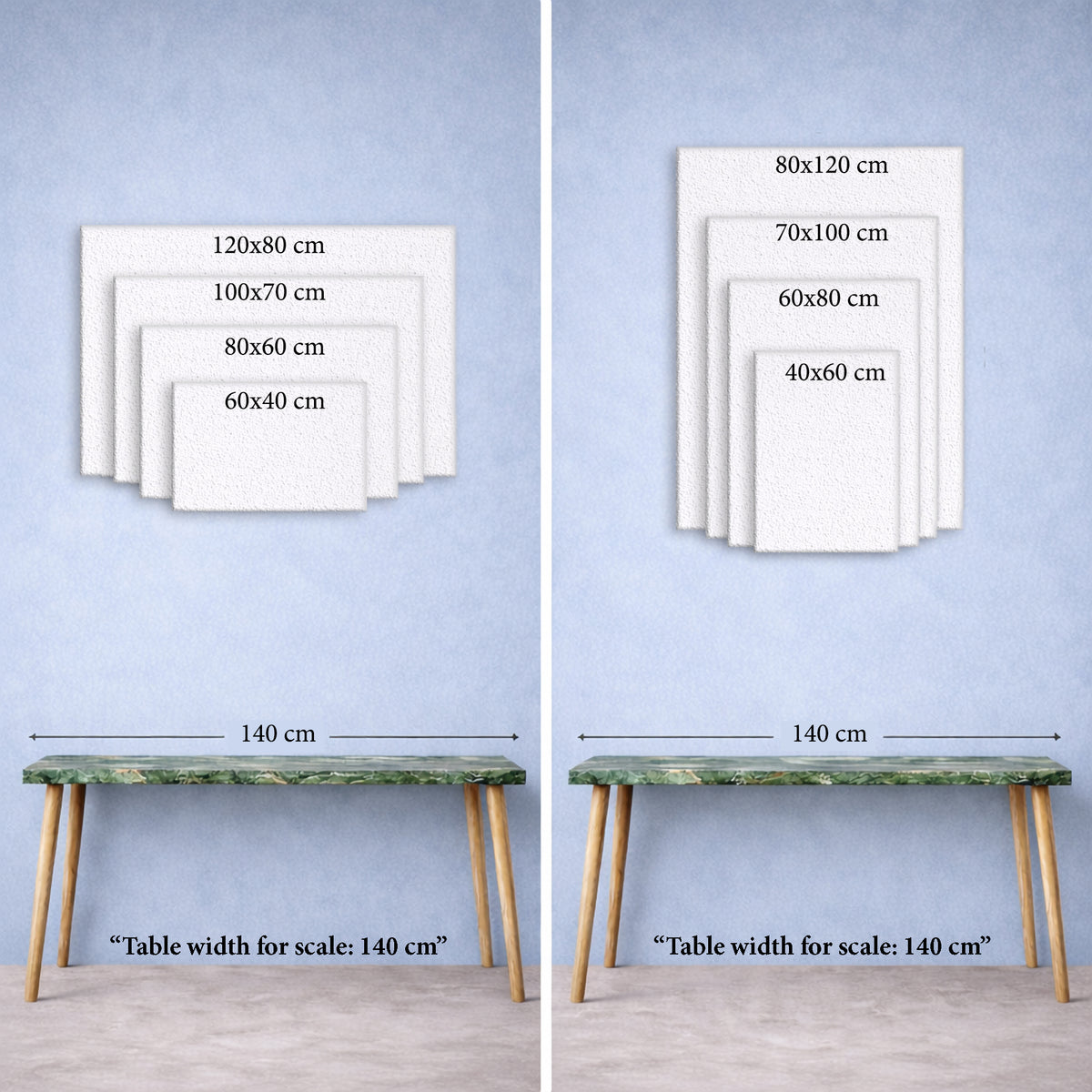 Size guide and available dimensions for Edvard Munch - The Scream Black White Giclée canvas print